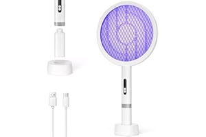 YISSVIC Bug Zapper Racket 4000 Volt Electric Fly Swatter Fly Zapper Indoor Outdoor Dual Modes with Attractant Light Rechargea