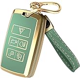 Lucrum Compatible with Range Rover and Jaguar Key Fob Cover & Keychain, TPU Keyfob Case for Land Rover Sport Evoque XE XJ XF