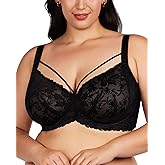 HSIA Minimizer Bras for Women Full Coverage, Unlined Lace Sexy Plus Size Underwire Bra for Large Breasts