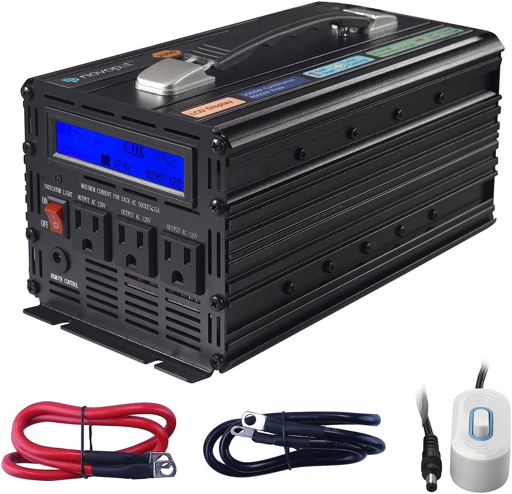 novopal Power Inverter Pure Sine Wave Power Inverter 1500 Watt 3 AC ...