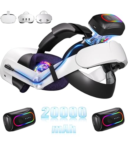Amazon.com: 20000mAh Battery Head Strap Compatible with Meta