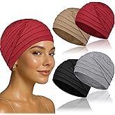 BCHRTOIP 4 Pcs Chemo Headwear for Women, Soft Cancer Headwear Elastic Cancer Hat for Hair Loss