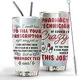 MEDROC Pharmacy Tech Tumbler Stainless Steel 20oz Straw Lid, Funny Pharmacy Technician Gifts Bulk For Birthday Christmas, Pharmacy Tech Week Gifts For Women Men, Pharmacy Coffee Cup