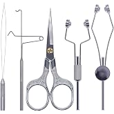 XFISHMAN Fly-Tying-Kits-for-Beginners-with- with Bobbin Threader Scissors Whip Finisher 5 in 1 Starter Tying Flies Set