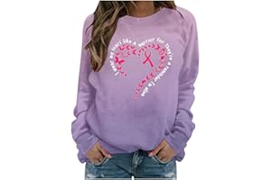 LEODYE Breast Cancer Awareness Shirts for Women, I Wear My Scars Like A Warrior Heart Breast Cancer Awareness Sweatshirt