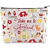 WZMPA Switzerland Travel Cosmetic Bag Switzerland Souvenir Gift Take Me To Switzerland Zipper Pouch Bag Switzerland Merchandise (To Switzerland)