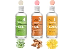 VUEYAA Before And After Waxing Skin Care Kit, Professional Waxing Kit for Women at Home, Pre-Wax Cleanser, Wax Remover Oil, After-Wax Cooling Aloe Vera Gel For Soothing Skin