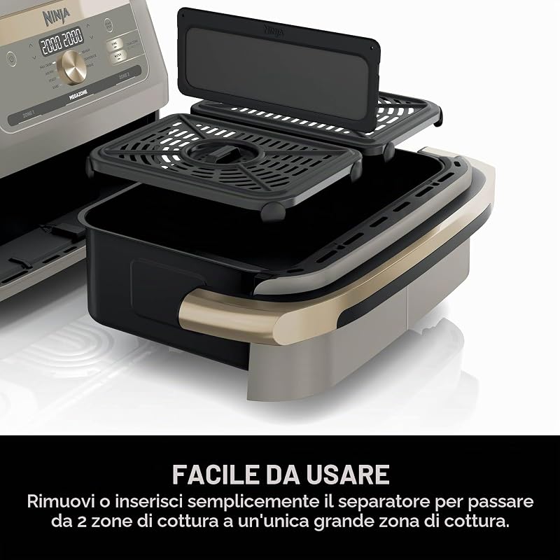 MAX PRO, Friggitrice ad Aria Formato Famiglia, 6 Funzioni, Beige/Oro