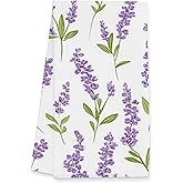 Gleegreets Lavender Towels Gifts for Women Men, Purple Towels for Kitchen Bathroom Decor (16x24 inches)