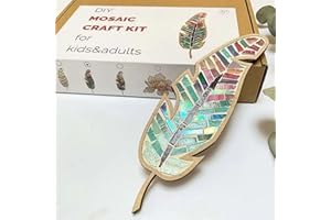 sjljzxd Mixed Colour Leaf Mosaic Kit, Creative DIY Colourful Home Decoration Mosaic Tiles for Crafts, Mosaic Kits for Adults Glass Mosaic Pieces Kit Mosaic Making Supplies Puzzle