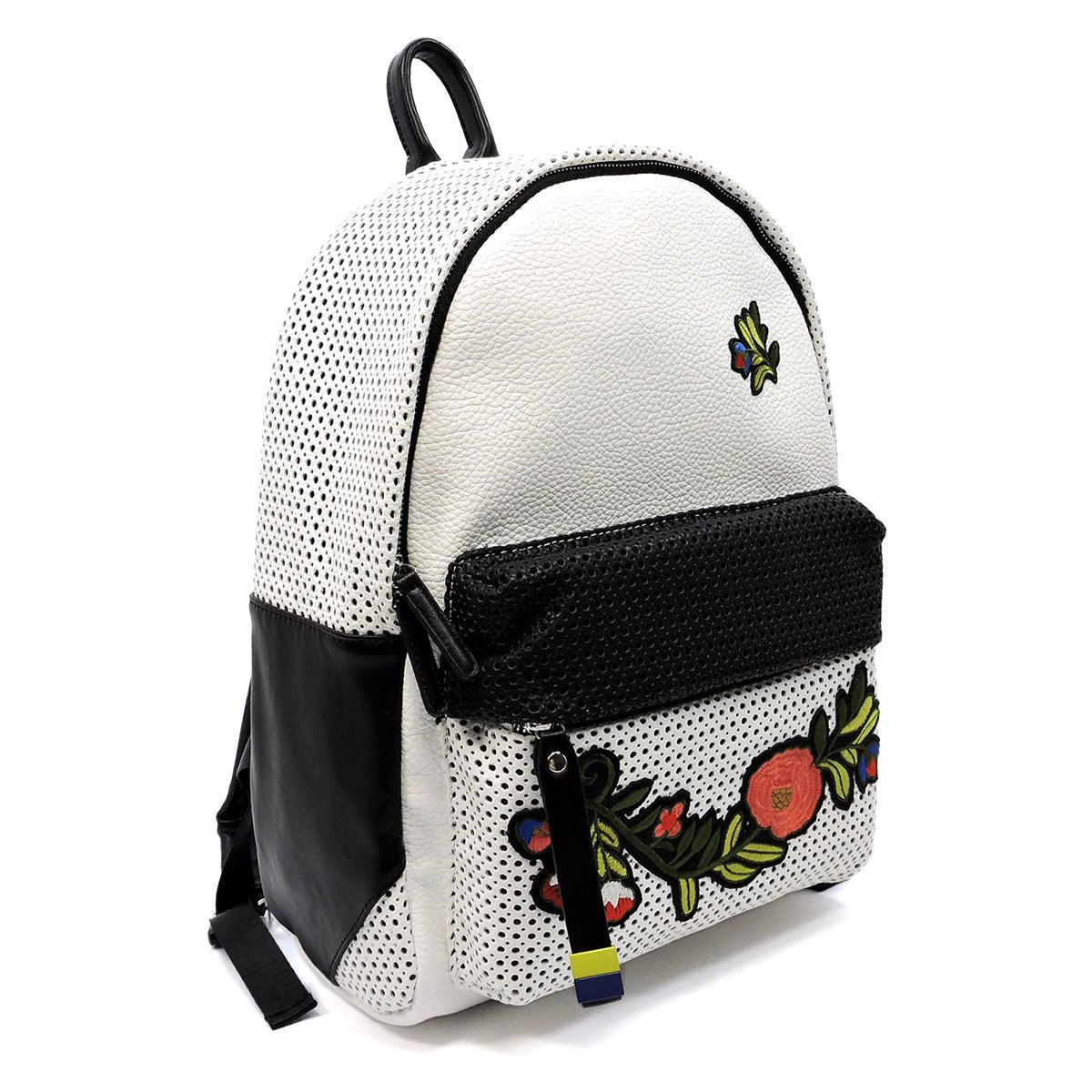 Floral Embroidered Perforated Black 