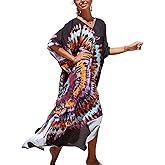 NFVNKJ Women's Plus Size Beach Lounge Kaftan Maxi Dress Swimsuit Coverup for Women
