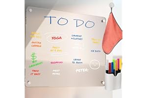 Homelux Theory Blank Magnetic Acrylic Dry Erase Board for Fridge 16.5x13", Clear Magnetic Whiteboard for Fridge, Magnetic Memo Board & Acrylic Fridge Board Planner, Small Apartment Essentials