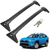 JOYTUTUS 300LBS Roof Rack Cross Bars Compatible with Toyota RAV4 2019-2025 | Fit Factory Side Rail, Lockable Anti-Theft Aluminum Crossbars, Low Wind Noise, Support Rooftop Cargo Bag, Kayak, Bike
