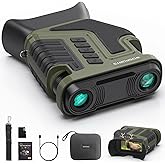 WOSPORTS 4K Night Vision Goggles – up to 80X Total Magnification, 10X Optical + 8X Digital Zoom, 1315FT Vision Range, 5000mAh Rechargeable Battery, IPX Waterproof NVG, Gifts for Men