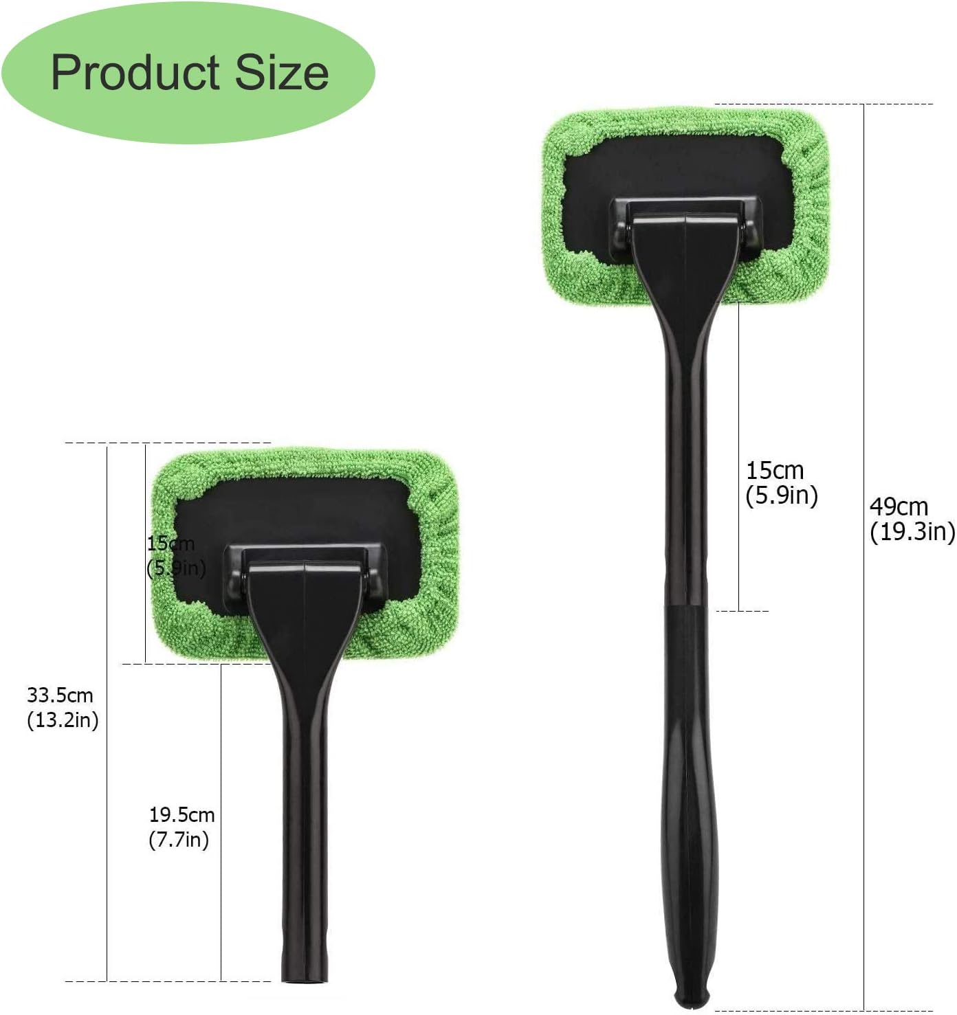 KICOFIT Car Window Cleaner for Men Women Car Windshield Cleaning Tool Set with Detachable Handle Pivoting Head Microfiber Cloths and Spray Bottle: Automotive
