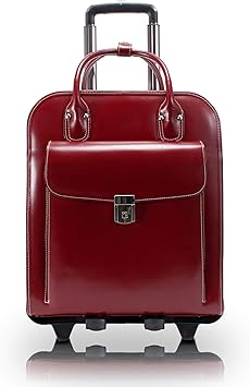 leather wheeled suitcase