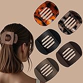 5 Pack Flat Hair Clips for Women, Flat Claw Clips for Women & Girls, Flat Hair Clip for Thick/Thin Hair, Non-slip Ridges French Hair Claw for Girls