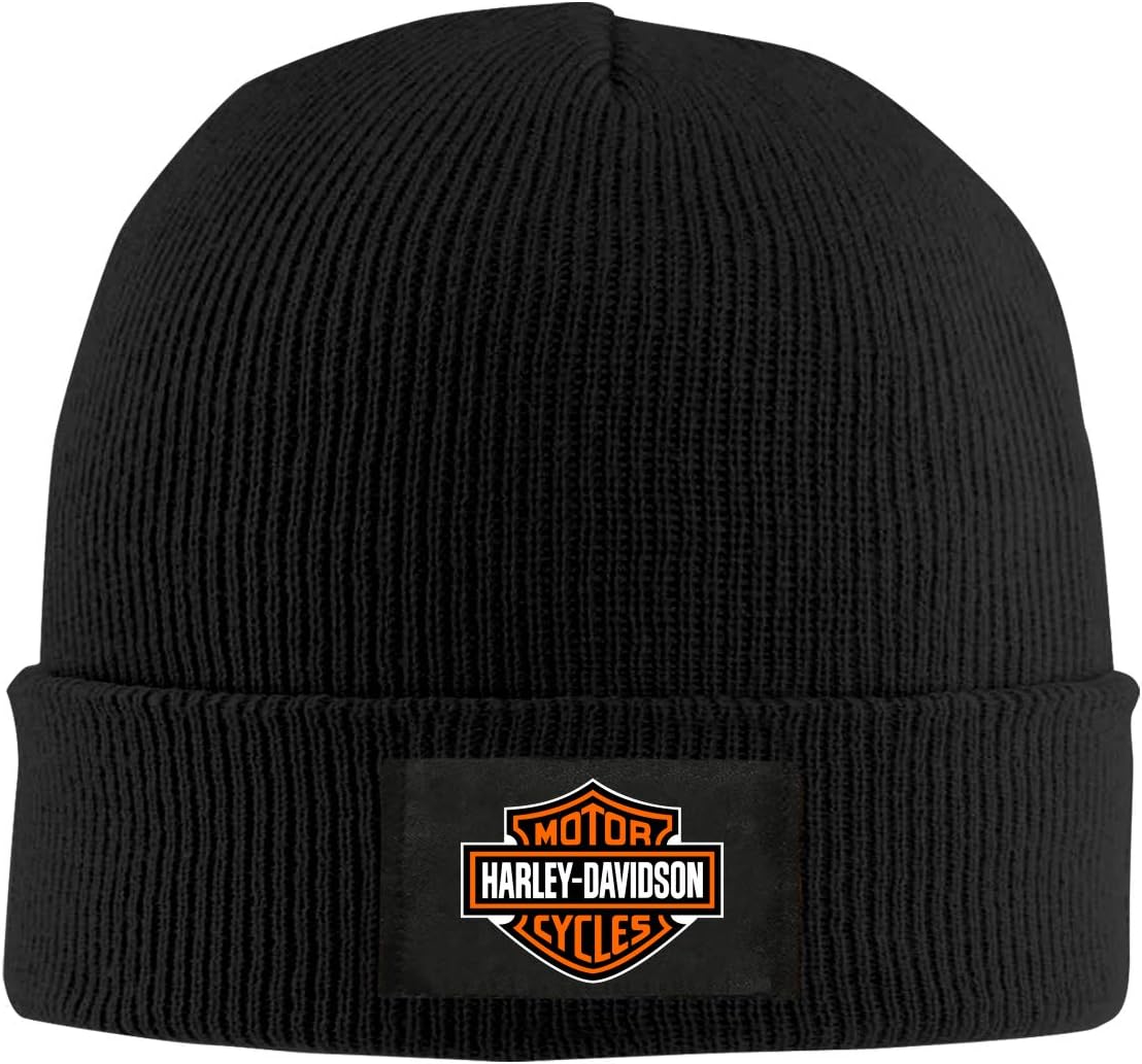 Harley Davidson Logo (2) Beanie Hat,Warm Knitted Hat Caps Music for Men Women Winter Black