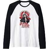 Naruto Uchiha Itachi Sharingan Symbol with Clouds Anime Raglan Baseball Tee