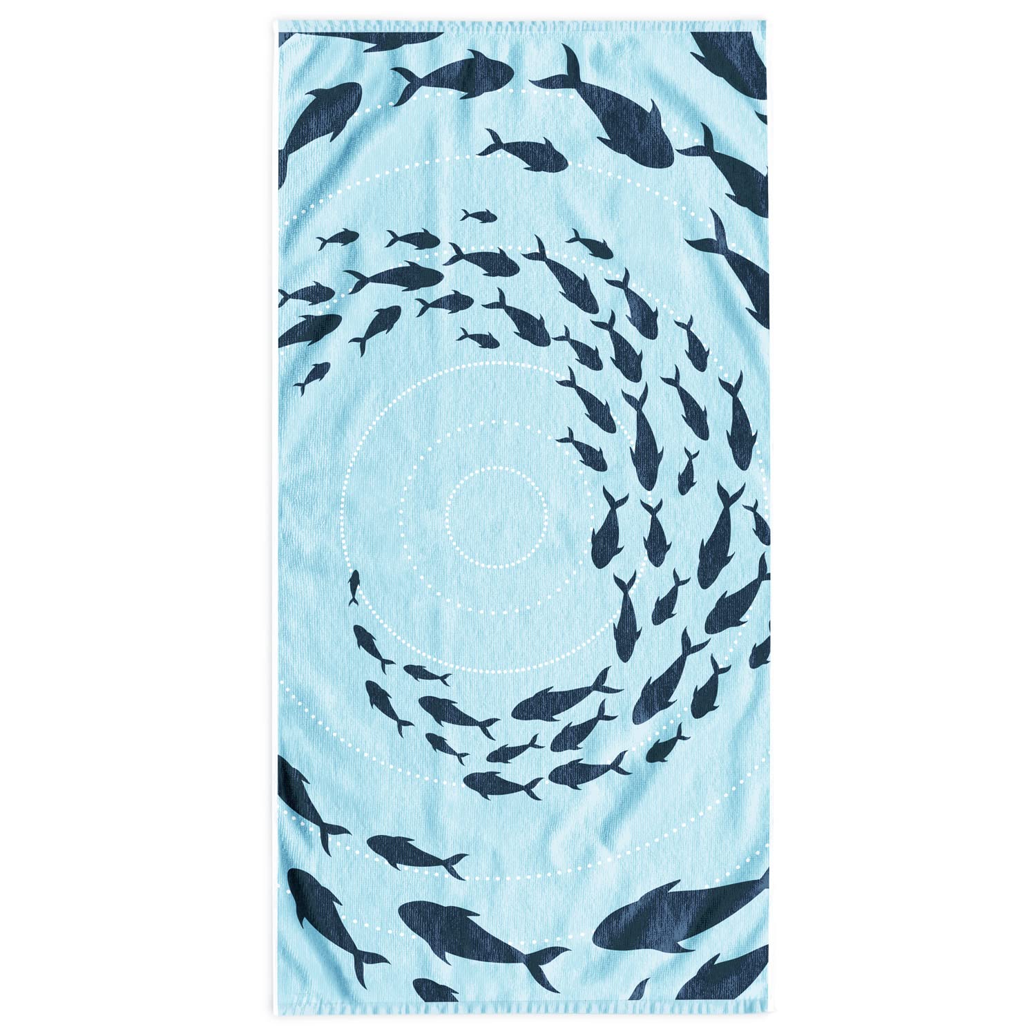 DecoKing Beach Towel Large 90 x 180 cm Cotton Terry Velour Bath Towel Blue Dark Blue Shoal