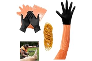 AEIMIAIDE 30 Pair Field Dressing Deer Gutting Kit, Include Disposable Arm Gloves and Short Nitrile Gloves Combo with 30pcs Ru