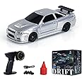 wheelfun 1:43 4WD Ready to Run Drift Race Car Remote Control Car Tyres Traffic Cones for Hobby 4WD Racing Car RC Full Proportional 2.4g Mini Race Car Toy Gift Radio Control High Speed Model Car Hobby