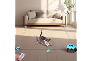 ITSHINY Interactive Cat Toy for Indoor - Automatic Cat Treadmill with Remote Control, 3 Speeds, Quiet Motor & Durable Design | Indoor Chase Hunting Feather Toys for Fitness, Playtime & Energy Release (Blue)