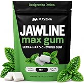Mayena Jawline Gum &ndash; Ultra-Hard Chewing Gum for Jaw Strength &amp; Jawline Definition &ndash; Refreshing Mint, 40 Pieces | Masseter Training, Facial Fitness &amp; Resistance Workout Gum | Sugar &amp; Aspartame Free