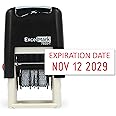 Expiration Date - ExcelMark Self-Inking Rubber Date Stamp - Compact Size - Red Ink