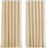 Aspire Homeware Blackout Curtains 90x90 Cream Eyelet Ready Made 2 Panel