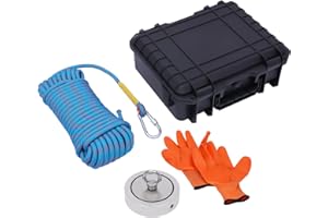 FUTCHOY 4000 lbs Fishing Magnet Kit, Double Sided Magnet Fishing Kit with 66FT Rope, Super Strong Fishing Magnet for Retrieving Items in River, Lake, Beach, Lawn (4000lbs Double Sided Magnet Kit)