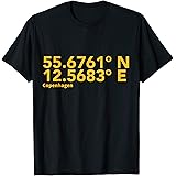 Copenhagen, Denmark Coordinates T-Shirt