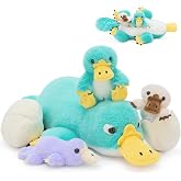 Tezituor Blue Platypus Stuffed Animal Set,Mammy Platypus Plush with 3 Baby | Soft Platypus Family Plush Toy Set,Platypus Plushis with Egg,Cute Easter Christmas Birthday Gift for Kids Girls Girlfriend