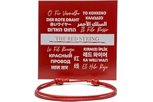 LUCK STRINGS Red String Bracelet for Men and Women - Adjustable Kabbalah Protection Cord - Waterproof Nylon - Surfer, Strength, Power, Talisman, Good Luck Charm, Energy, Red String of Fate, Love, Evil Eye (1)
