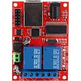 LAN Ethernet Controller Module, /UDP Controller Module with 2-Way Relay Board Delay Switch DC(5-24V) for Replacement of Web Server Electronic Kit Circuit Board