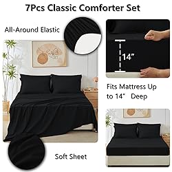 CozyLux Queen Comforter Set with Sheets 7 Pieces