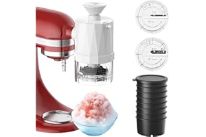 GVODE Shaved Ice Attachment for KitchenAid Stand Mixer, Snow Cone Shaved Ice Machine with Coarse and Fine Blades,8 Ice Cube Molds,Kitchen Aid Accessories and Attachments