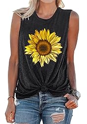 Sunflower Tank Tops Women Sunflower Graphic Tees