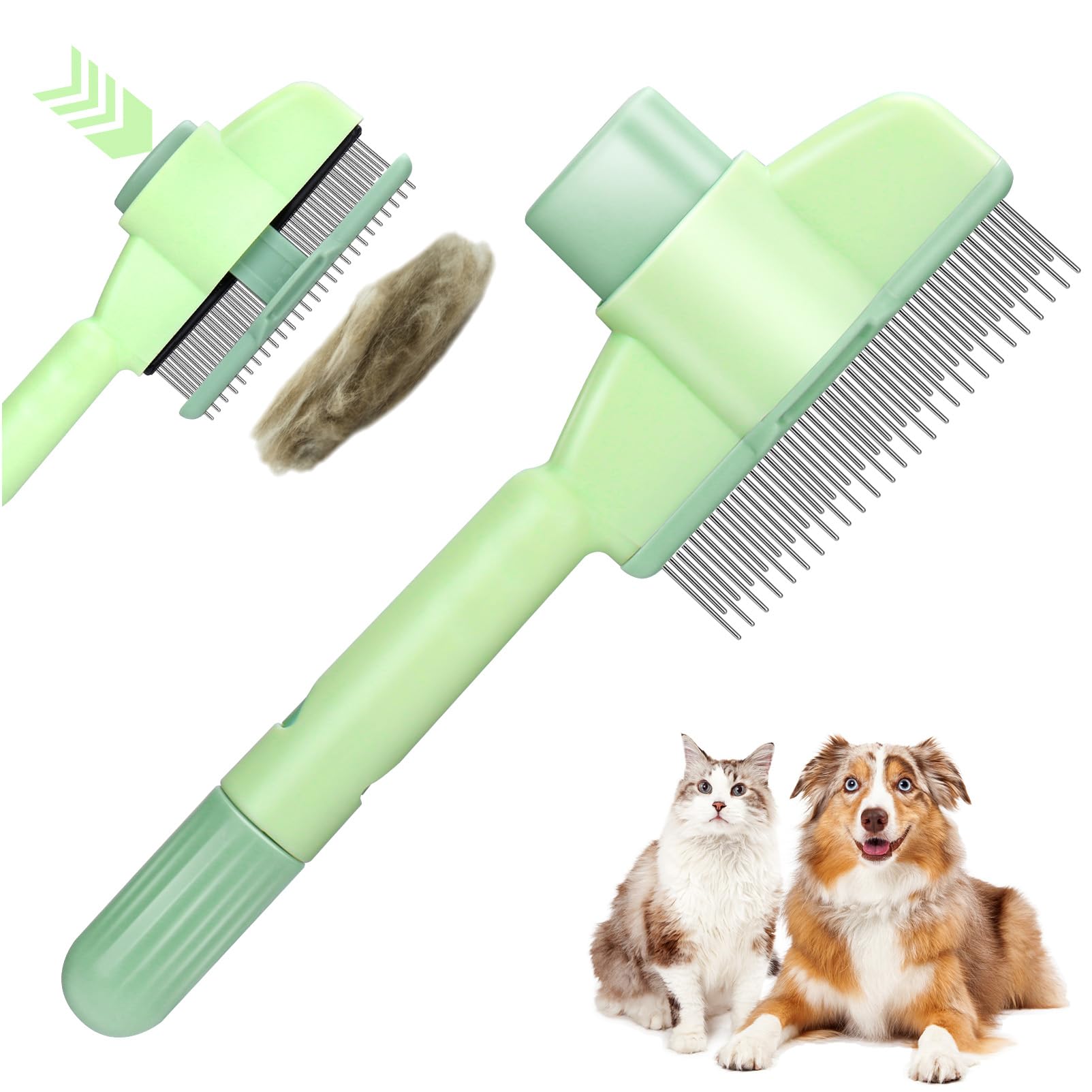 Photo 1 of XANGNIER Pet Hair Removal Comb One-Click Self-Cleaning Grooming Brush, De-Shedding Comb for Short & Long Hair, Pet Grooming Supplies for Cats & Dogs