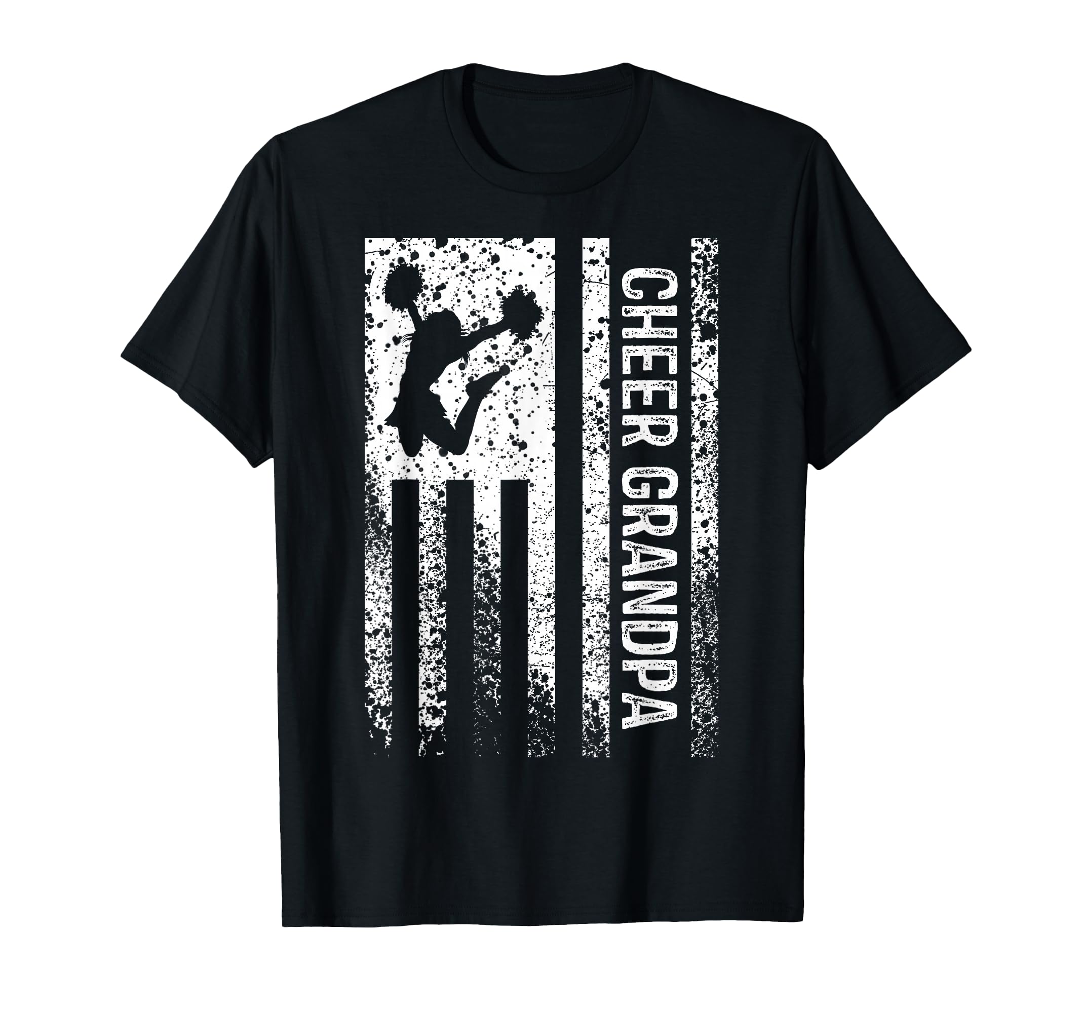 Photo 1 of Cheer Grandpa Vintage American Flag Cheerleader Squad T-Shirt
