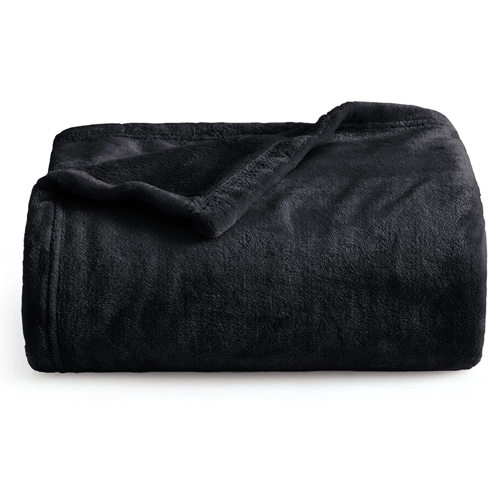 Oxford Homeware Fleece Blanket Sofa Throw Cuddly Reversible Soft Throws for Bed, Couch, Settee, Travel Lightweight and Breathable Blanket fit All Season (Black, Throw/Single)
