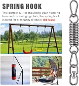 WAREMAID Spring Hanging Kit 250kg Swivel Hook Swing Chair Suspension view 3