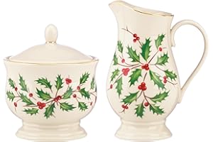 Lenox 843319 Holiday Sugar & Creamer Set, Christmas Hosting