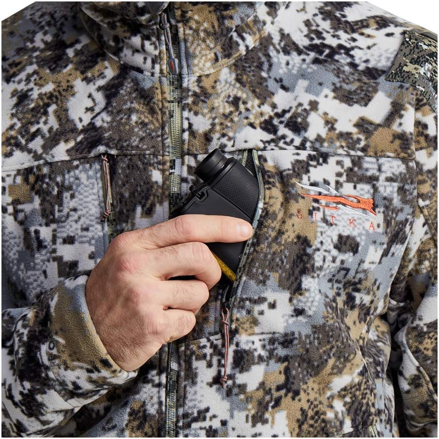 SITKA Gear Men's Stratus Windstopper Water Repellent Ultra-Quiet Fleece Hunting Jacket with Removable Hood: Clothing