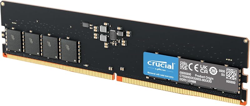Crucial 8GB DDR5 5200MHz Desktop RAM CT8G52C42U5 UDIMM 1.1V 288-Pin PC5-41600