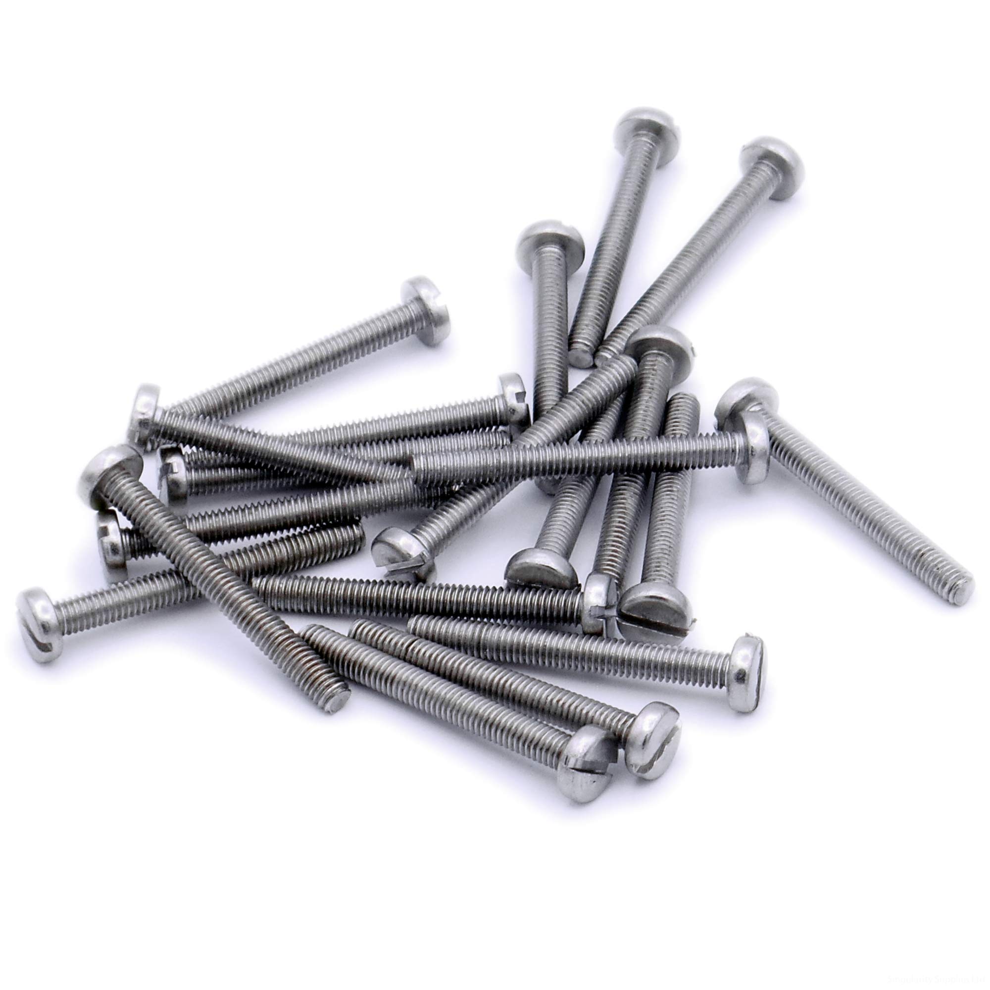 M3 (3mm x 50mm) Slot Pan Machine Screw (Bolt) - Stainless Steel (A2) (Pack of 20)