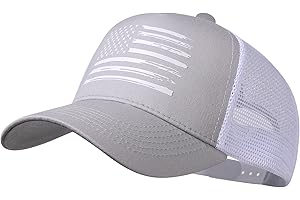 VIONLAN Baseball Cap American Flag Trucker Hat for Men Women 3D Embossed Logo Adjustable Outdoor Mesh Snapback Hat