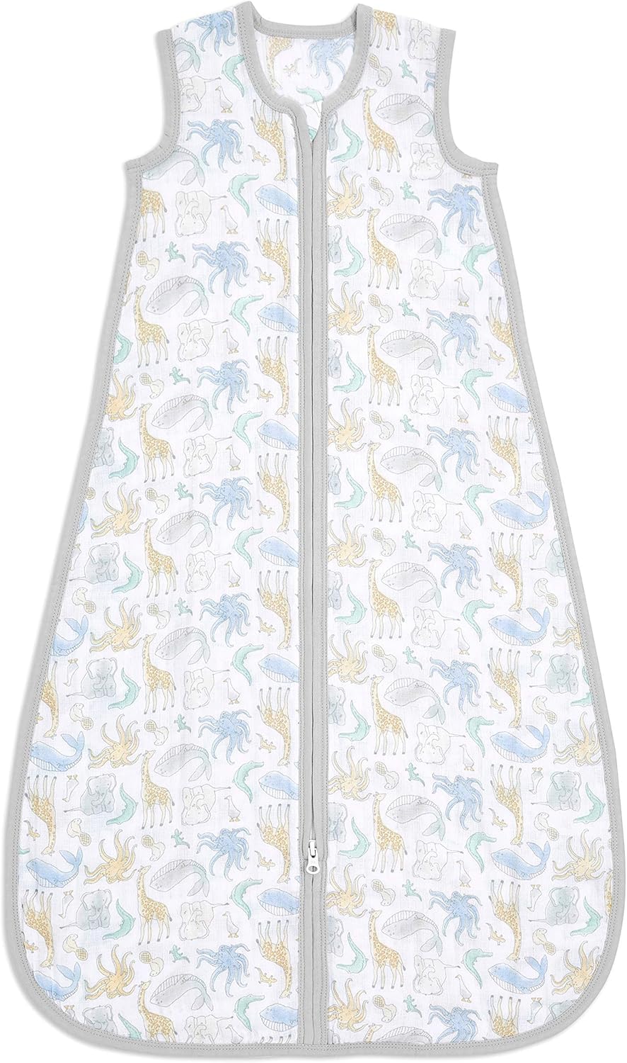 aden + anais essentials Baby Sleeping Bag, 100% Cotton Muslin, Wearable Swaddle Blanket for Girls & Boys, Newborn Sleep Sack, TOG Rating 1.0, 6-18 Months, natural history