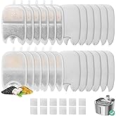 12 Set Replacement Filters & Sponges for 135 fl oz/4L Wilreless Cat Water Fountain, BFLICROY Cat Water Fountain Filters, Triple Filtration Pet Fountain Filter Replacement, Dog Fountain Filter